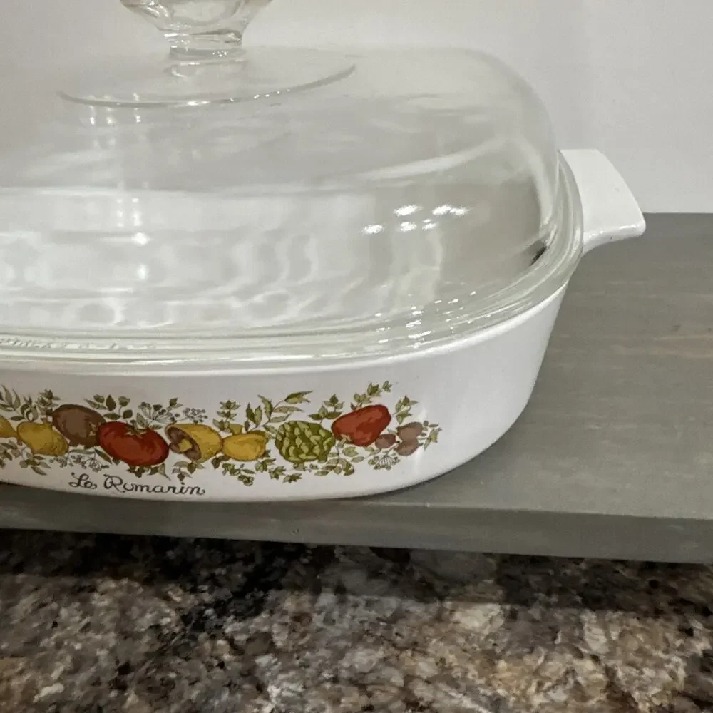 Vintage | Corning Ware | Spice of Life A-12-C Le Romarin Casserole w/ Pyrex Lid